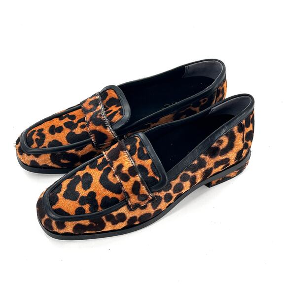 Vionic Sellah Leather Loafers 6 Leopard NWOT Flats Comfort Capsule Career - Picture 7 of 9